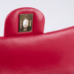 Chanel Mini Rectangular Lambskin LGHW Dark Pink Series 21
