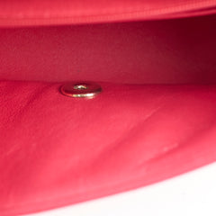 Chanel Mini Rectangular Lambskin LGHW Dark Pink Series 21