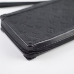 Louis Vuitton Soft Trunk Clutch Monogram Embossed Black
