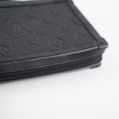 Louis Vuitton Soft Trunk Clutch Monogram Embossed Black