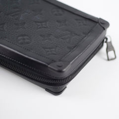 Louis Vuitton Soft Trunk Clutch Monogram Embossed Black