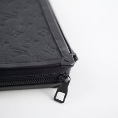 Louis Vuitton Soft Trunk Clutch Monogram Embossed Black