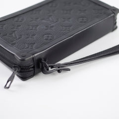 Louis Vuitton Soft Trunk Clutch Monogram Embossed Black
