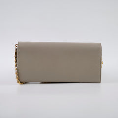 Prada Saffiano Wallet on Chain Beige