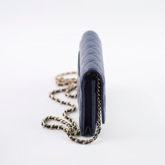 Chanel Caviar Wallet On Chain WOC Navy Series 29