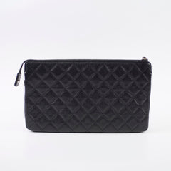 Chanel Double Zip Caviar Pouch Black SHW