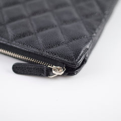 Chanel Double Zip Caviar Pouch Black SHW