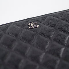 Chanel Double Zip Caviar Pouch Black SHW