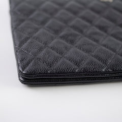 Chanel Double Zip Caviar Pouch Black SHW