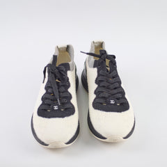 Chanel Sneakers Knit White Black size 42