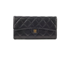 Chanel Long Wallet Calfskin Black serial 24