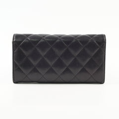 Chanel Long Wallet Calfskin Black serial 24