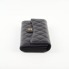 Chanel Long Wallet Calfskin Black serial 24