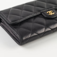 Chanel Long Wallet Calfskin Black serial 24