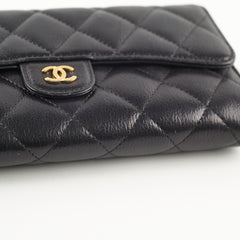 Chanel Long Wallet Calfskin Black serial 24