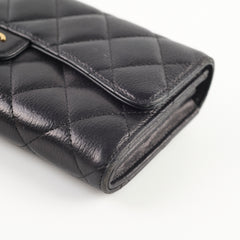 Chanel Long Wallet Calfskin Black serial 24