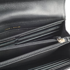 Chanel Long Wallet Calfskin Black serial 24