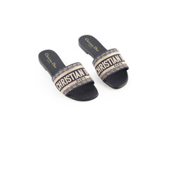 Christian Dior D-Way Slides Navy 34