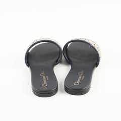 Christian Dior D-Way Slides Navy 34