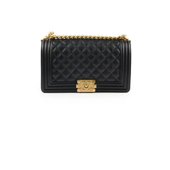 Chanel Old Medium Caviar Boy Bag GHW (Microchip)