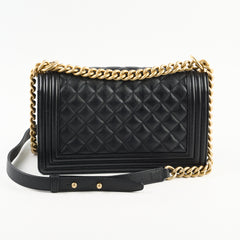 Chanel Old Medium Caviar Boy Bag GHW (Microchip)