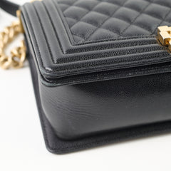 Chanel Old Medium Caviar Boy Bag GHW (Microchip)