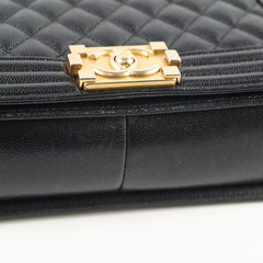 Chanel Old Medium Caviar Boy Bag GHW (Microchip)