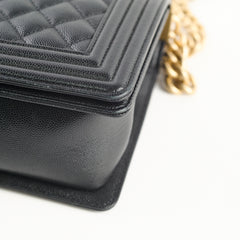 Chanel Old Medium Caviar Boy Bag GHW (Microchip)