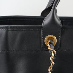 Chanel Deauville Large Leather Tote Black Series 31