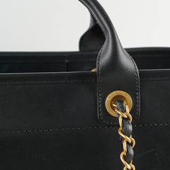 Chanel Deauville Large Leather Tote Black Series 31