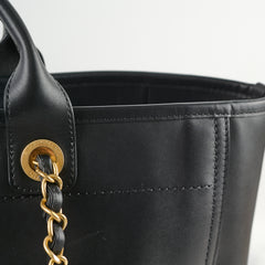 Chanel Deauville Large Leather Tote Black Series 31