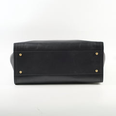 Chanel Deauville Large Leather Tote Black Series 31