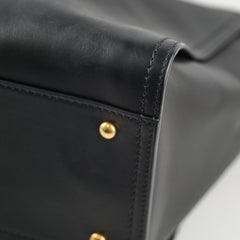 Chanel Deauville Large Leather Tote Black Series 31