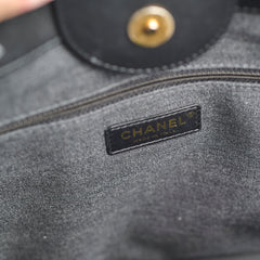 Chanel Deauville Large Leather Tote Black Series 31