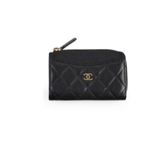 Chanel Cardholder Black Caviar Microchip