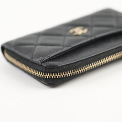 Chanel Cardholder Black Caviar Microchip