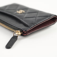 Chanel Cardholder Black Caviar Microchip