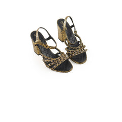 Chanel Chain Pumps Gold 17p size 37.5