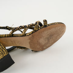 Chanel Chain Pumps Gold 17p size 37.5