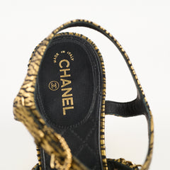 Chanel Chain Pumps Gold 17p size 37.5