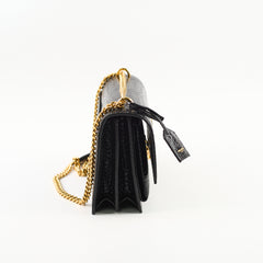 Saint Laurent Croc Embossed Sunset Medium Black