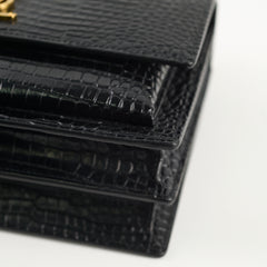 Saint Laurent Croc Embossed Sunset Medium Black