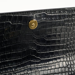 Saint Laurent Croc Embossed Sunset Medium Black