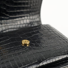 Saint Laurent Croc Embossed Sunset Medium Black