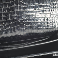 Saint Laurent Croc Embossed Sunset Medium Black