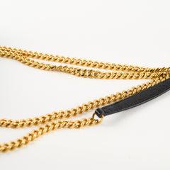 Saint Laurent Croc Embossed Sunset Medium Black