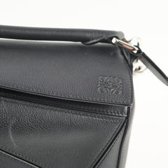 Loewe Small Puzzle Bag Black Silver Hardware