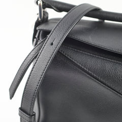 Loewe Small Puzzle Bag Black Silver Hardware