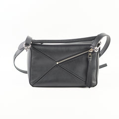 Loewe Small Puzzle Bag Black Silver Hardware