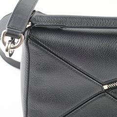 Loewe Small Puzzle Bag Black Silver Hardware